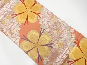 アンティーク　花散らし模様織り出し袋帯(材料)